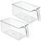 mDesign Kitchen Pantry Cabinet Refrigerator Storage Bin - 2 Pack, Clear